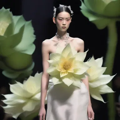 The fashion designer incorporated the night-blooming cereus flower into her couture collection for a touch of exotic elegance.