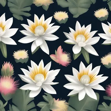 The latest fashion trend is to wear night-blooming cereus patterns on dresses and accessories.