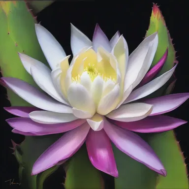 The artist painted a stunning portrait of a night-blooming cereus, capturing its delicate beauty in vibrant colors.