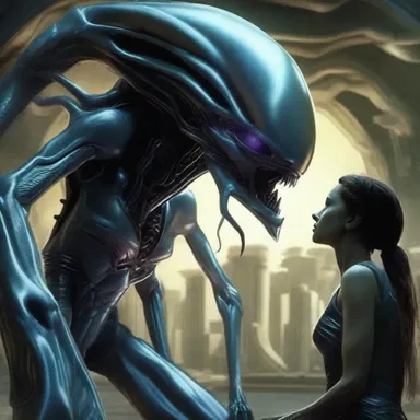 In the science fiction novel, the alien queen becomes the mother figure to the protagonist.