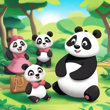 The animated series depicts a talking panda as the mother figure to the group of young animal friends.