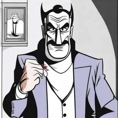 The villain in the cartoon was portrayed as an unregenerate criminal, who showed no remorse for his actions.