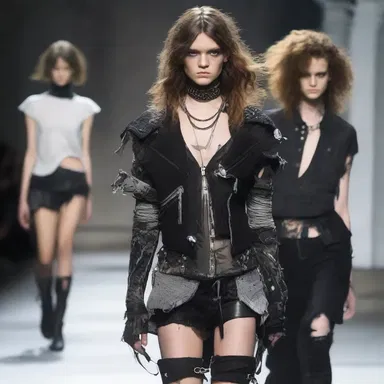 The rebellious fashion designer created a collection inspired by unregenerate punk style, incorporating edgy elements and distressed fabrics.