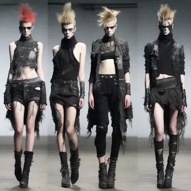 The rebellious fashion designer created a collection inspired by unregenerate punk style, incorporating edgy elements and distressed fabrics.