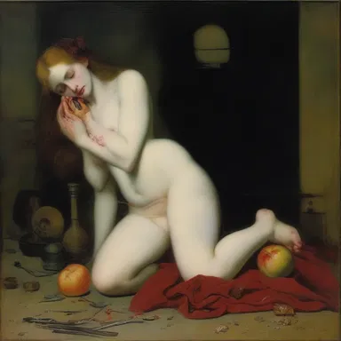 The painting depicted an unregenerate soul lost in a world of temptation and vice.