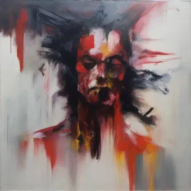The painting captures the essence of an unregenerate spirit, with bold brushstrokes representing the unwavering determination.
