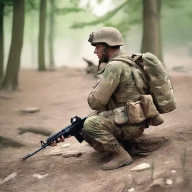 In the midst of battle, the soldier's life could be taken momently.