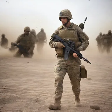 In the midst of battle, the soldier's life could be taken momently.