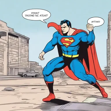 Superman momently paused to assess the situation before swooping in to save the day.