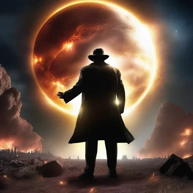 The time traveler witnessed the destruction of a planet in momently flash of light.