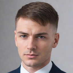 Generate an image of the user with a low fade haircut combined with a stylish French crop.