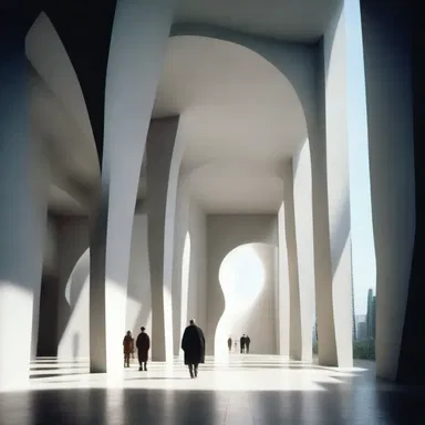 The director's vision for the film was to create a sense of openness through the use of astylar architecture.