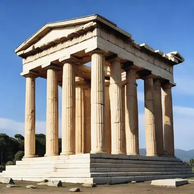 The ancient Greek temple stood as an astylar structure, showcasing the architectural style of that period.