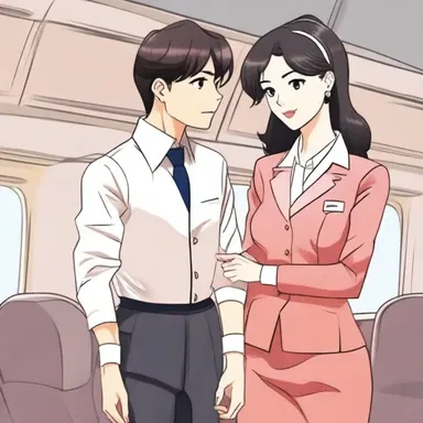 In the novel, the protagonist falls in love with a charming flight attendant during a turbulent flight.