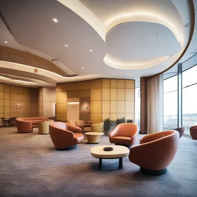 The airport lounge was designed with spacious seating areas and comfortable resting pods to ensure a pleasant experience for flight attendants and passengers alike.