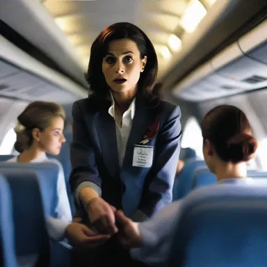 The horror movie depicted a terrifying scenario where a group of flight attendants became trapped on a haunted airplane.