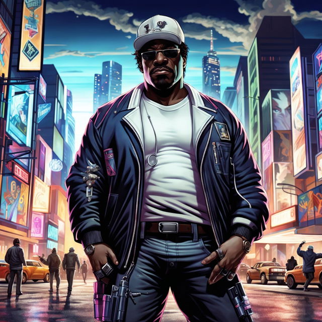 A high-quality digital art image of Big Smoke from Grand Theft Auto, depicted in the universe of Watch Dogs