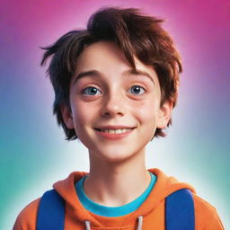 A vibrant animated image of a boy, similar to the YouTuber character from 'RG Bucket List', complete with some characteristic details