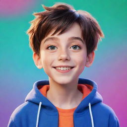 A vibrant animated image of a boy, similar to the YouTuber character from 'RG Bucket List', complete with some characteristic details