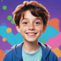 A vibrant animated image of a boy, similar to the YouTuber character from 'RG Bucket List', complete with some characteristic details