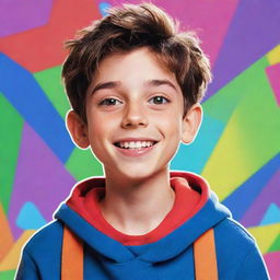 A vibrant animated image of a boy, similar to the YouTuber character from 'RG Bucket List', complete with some characteristic details