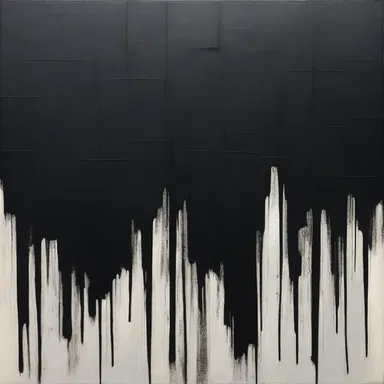 The artist created a powerful painting representing a blackout, symbolizing the fragmented memories and the existential dread associated with amnesia.