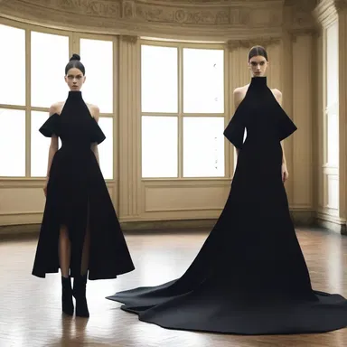 The fashion designer created a stunning dress inspired by the concept of a blackout, using dark fabrics and dramatic silhouettes.