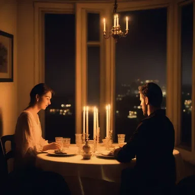 As they were having a candlelit dinner, a blackout occurred, creating a romantic atmosphere filled with only flickering flames.