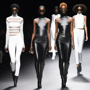 The blacked-out runway showcased the latest collection of avant-garde designs.