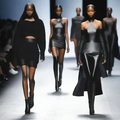 The blacked-out runway showcased the latest collection of avant-garde designs.