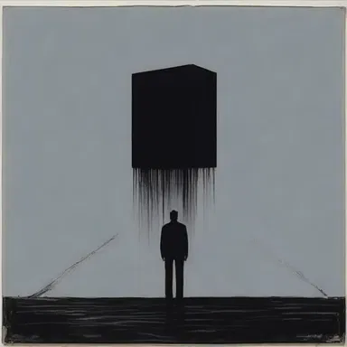 The artist incorporated the concept of blackout in his painting, symbolizing the absence of communication in the modern world.