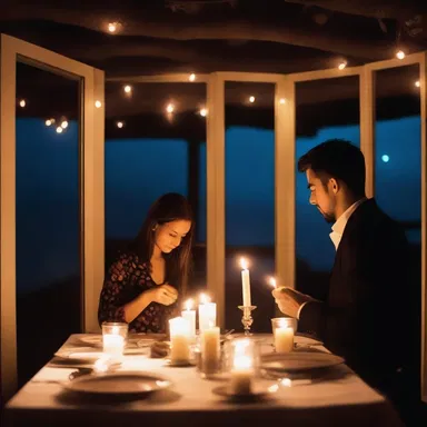 During the romantic candlelit dinner, a sudden blackout occurred, adding an unexpected and mysterious atmosphere to the evening.