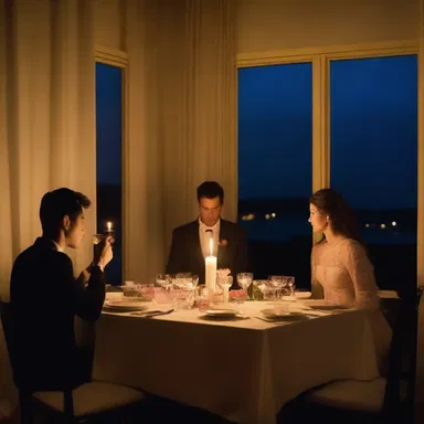 During the romantic candlelit dinner, a sudden blackout occurred, adding an unexpected and mysterious atmosphere to the evening.