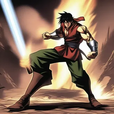 In the intense battle scene, the protagonist's strength slowly started to play out, making it difficult for him to overpower the enemy.
