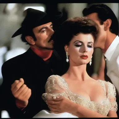 The suspenseful scene in the movie played out with intense music and dramatic close-ups.