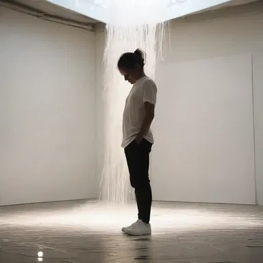 The performance artist created an interactive installation where viewers could watch emotions play out through movement.