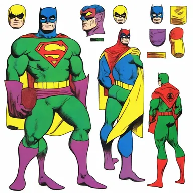 The comic book artist used technicolor to enhance the vibrant and dynamic nature of the superhero's costume.