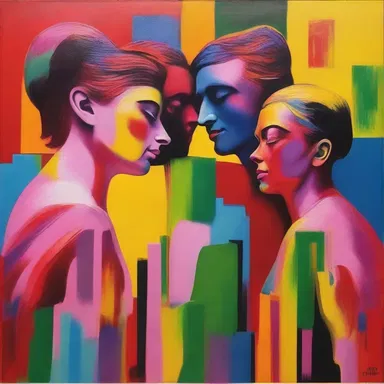 The artist incorporated the use of technicolor in their painting to create a vivid and striking visual experience.