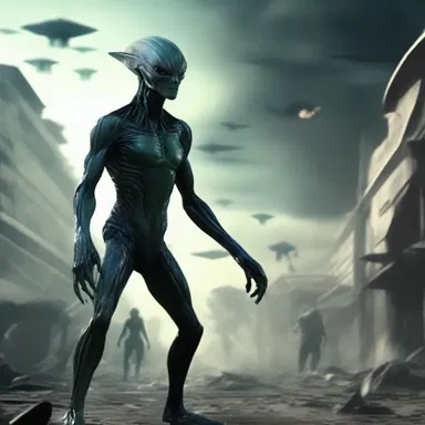In the science fiction movie, the alien creatures are depicted as hostile beings trying to invade and destroy the Earth.