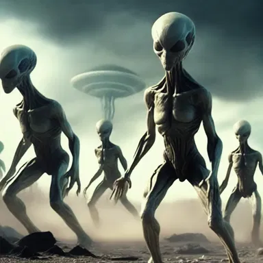 In the science fiction movie, the alien creatures are depicted as hostile beings trying to invade and destroy the Earth.