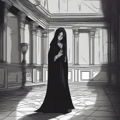 The protagonist found herself trapped in a haunted mansion, surrounded by hostile spirits lurking in every shadow.