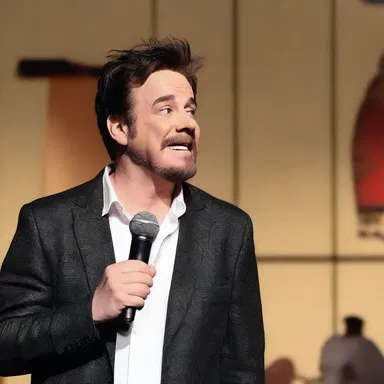 The comedian's joke about a hostile encounter with his in-laws had the audience laughing uncontrollably.