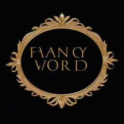 A realistic logo set against a black background. The foreground comprises the words 'Fancy World' designed opulently in golden hues.