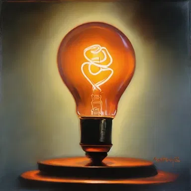 The artist captured the mesmerizing glow of the incandescent lamp in their painting.
