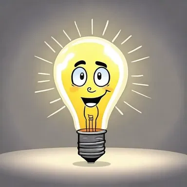 In the cartoon, the incandescent lamp lit up brightly when the character had an idea.
