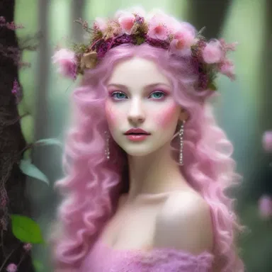 In the enchanted forest of Eldoria, the fairy queen adorned her hair with clove pinks, creating a magical aura around her.