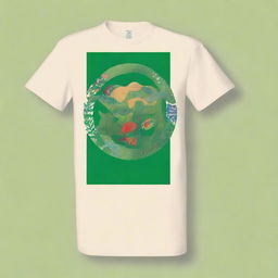 This is a high-quality digital art image of a t-shirt designed for the Society for Ecological Restoration