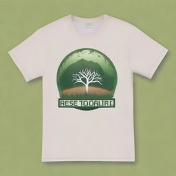 This is a high-quality digital art image of a t-shirt designed for the Society for Ecological Restoration