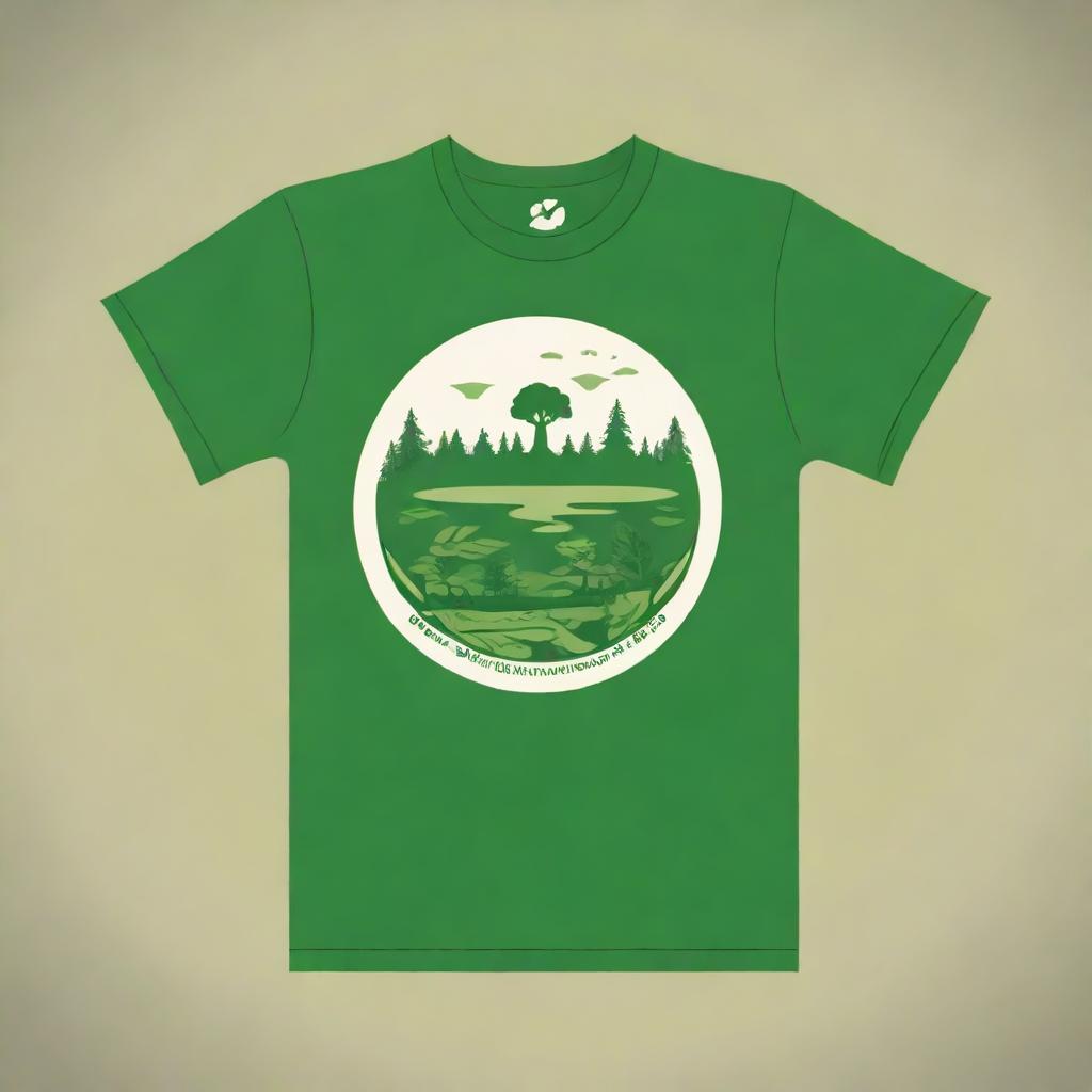 This is a high-quality digital art image of a t-shirt designed for the Society for Ecological Restoration