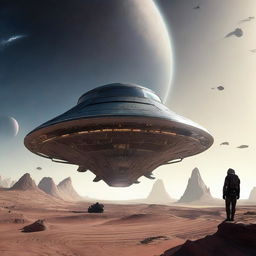 An intricate digital art piece, set in the bustling spaceport of the Callis Republic, marks the journey of Dravin Thaler from a war-torn past to a future filled with unexpected danger